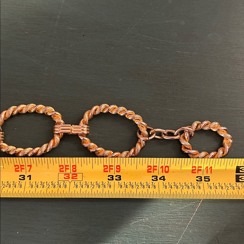 Chain belt 36 inches long fits like a medium on the last chain 
MEDIUM - Picture 2 of 2